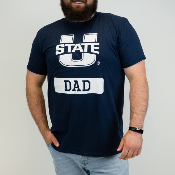 utah state dad t-shirt navy